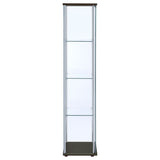 Bellatrix 3-Shelf Glass Curio Cabinet in Cappuccino