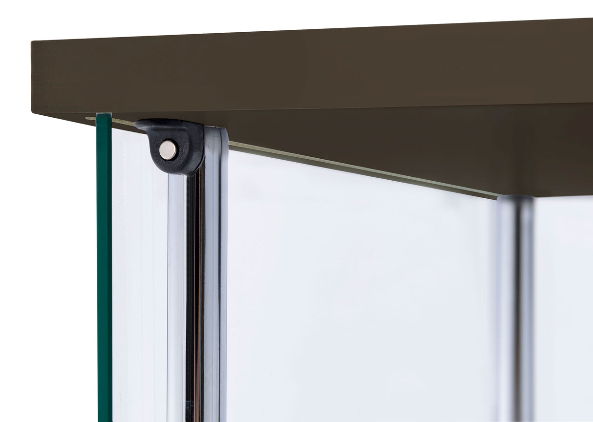 Bellatrix 3-Shelf Glass Curio Cabinet in Cappuccino