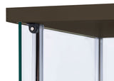 Bellatrix 3-Shelf Glass Curio Cabinet in Cappuccino