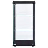Cyclamen 3-Shelf Glass Curio Display Cabinet in Black