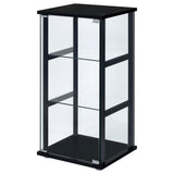 Cyclamen 3-Shelf Glass Curio Display Cabinet in Black