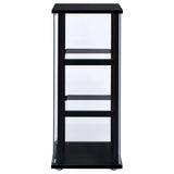 Cyclamen 3-Shelf Glass Curio Display Cabinet in Black