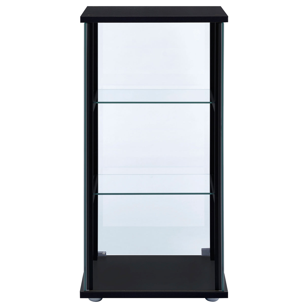 Cyclamen 3-Shelf Glass Curio Display Cabinet in Black