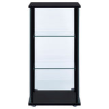 Cyclamen 3-Shelf Glass Curio Display Cabinet in Black