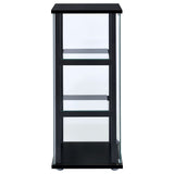 Cyclamen 3-Shelf Glass Curio Display Cabinet in Black