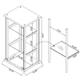 Cyclamen 3-Shelf Glass Curio Display Cabinet in Black