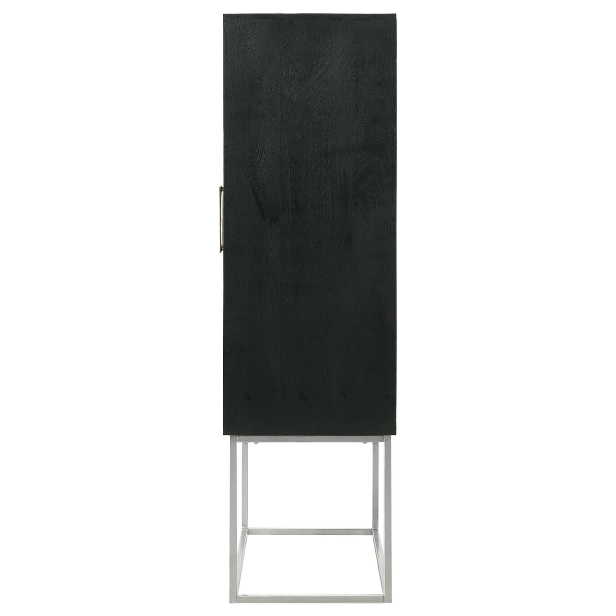 Borman 2-Door Bar Cabinet with Wine Storage, Walnut and Black