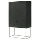 Borman 2-Door Bar Cabinet with Wine Storage, Walnut and Black