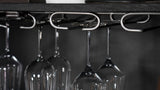 Borman 2-Door Bar Cabinet with Wine Storage, Walnut and Black