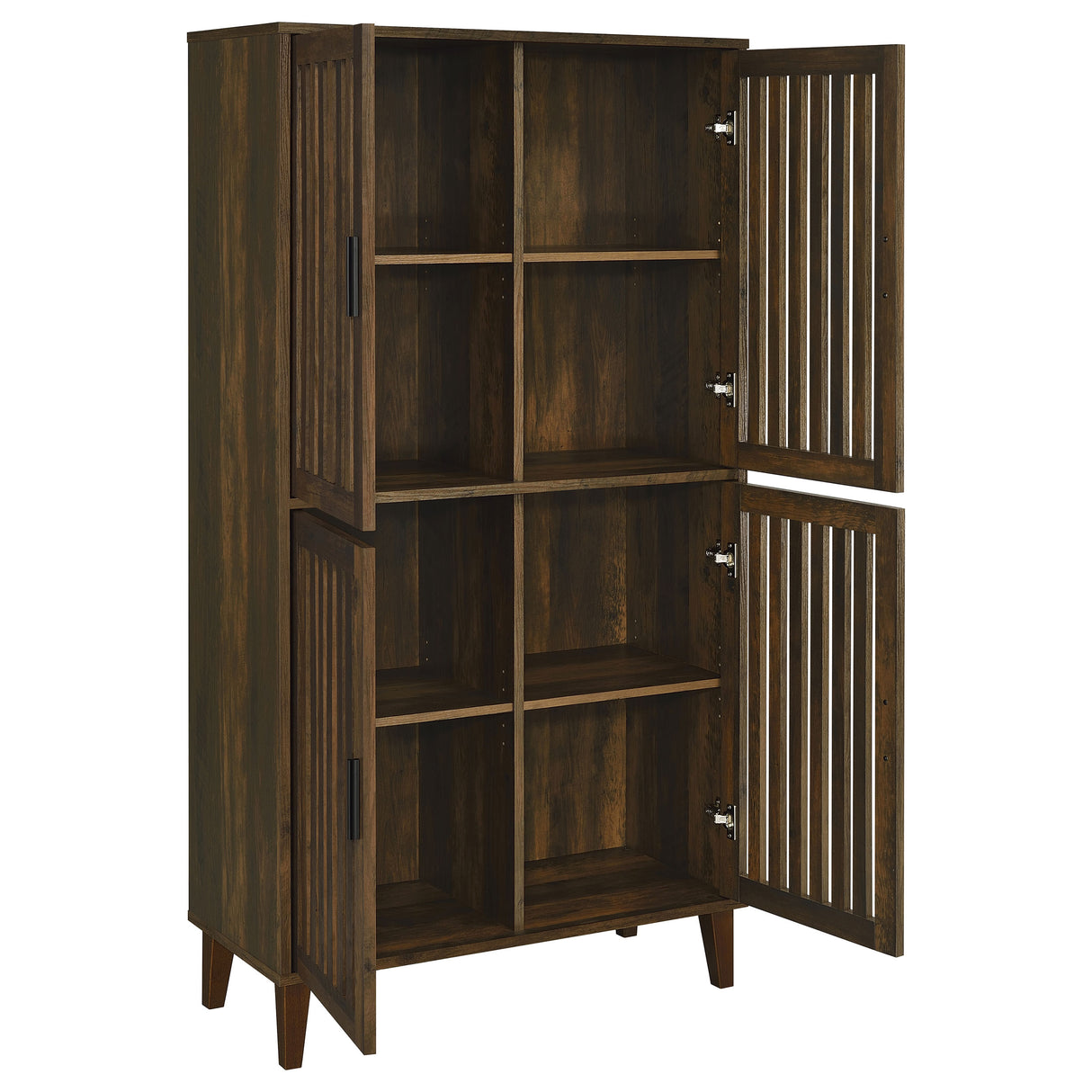 Elouise 4-Door Tall Accent Cabinet in Dark Pine