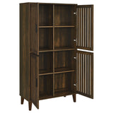 Elouise 4-Door Tall Accent Cabinet in Dark Pine