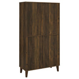 Elouise 4-Door Tall Accent Cabinet in Dark Pine