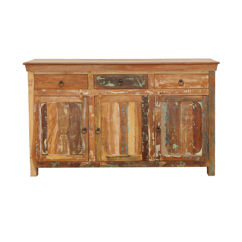 Harper 3-Door Reclaimed Acacia & Teak Wood Accent Cabinet