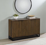 Ryatt 4-Door Accent Cabinet Dark Pine Fluted Wood