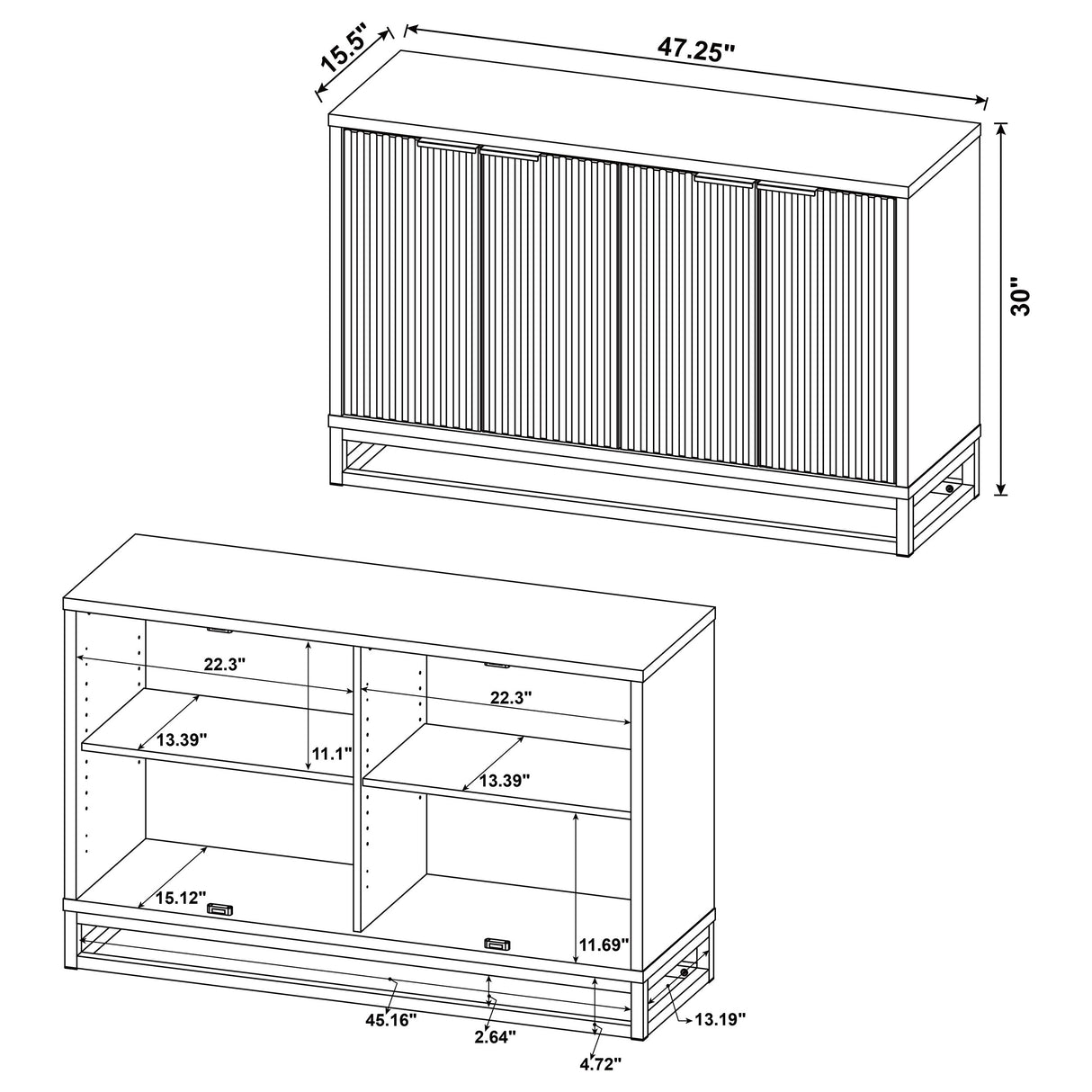 Ryatt 4-Door Accent Cabinet in Dark Pine Laminate