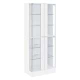 Cabra 4-Door LED Curio Display Cabinet, White High Gloss