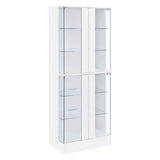 Cabra 4-Door LED Curio Display Cabinet, White High Gloss