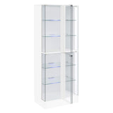 Cabra 4-Door LED Curio Display Cabinet, White High Gloss