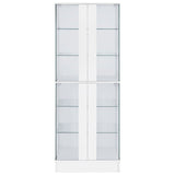 Cabra 4-Door LED Curio Display Cabinet, White High Gloss
