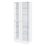 Cabra 4-Door LED Curio Display Cabinet, White High Gloss