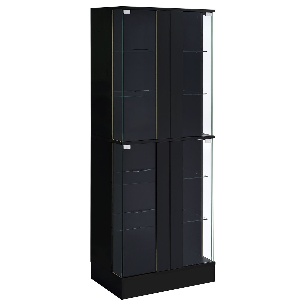 Cabra 4-Door LED Curio Display Cabinet, Black High Gloss