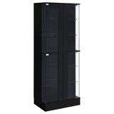 Cabra 4-Door LED Curio Display Cabinet, Black High Gloss
