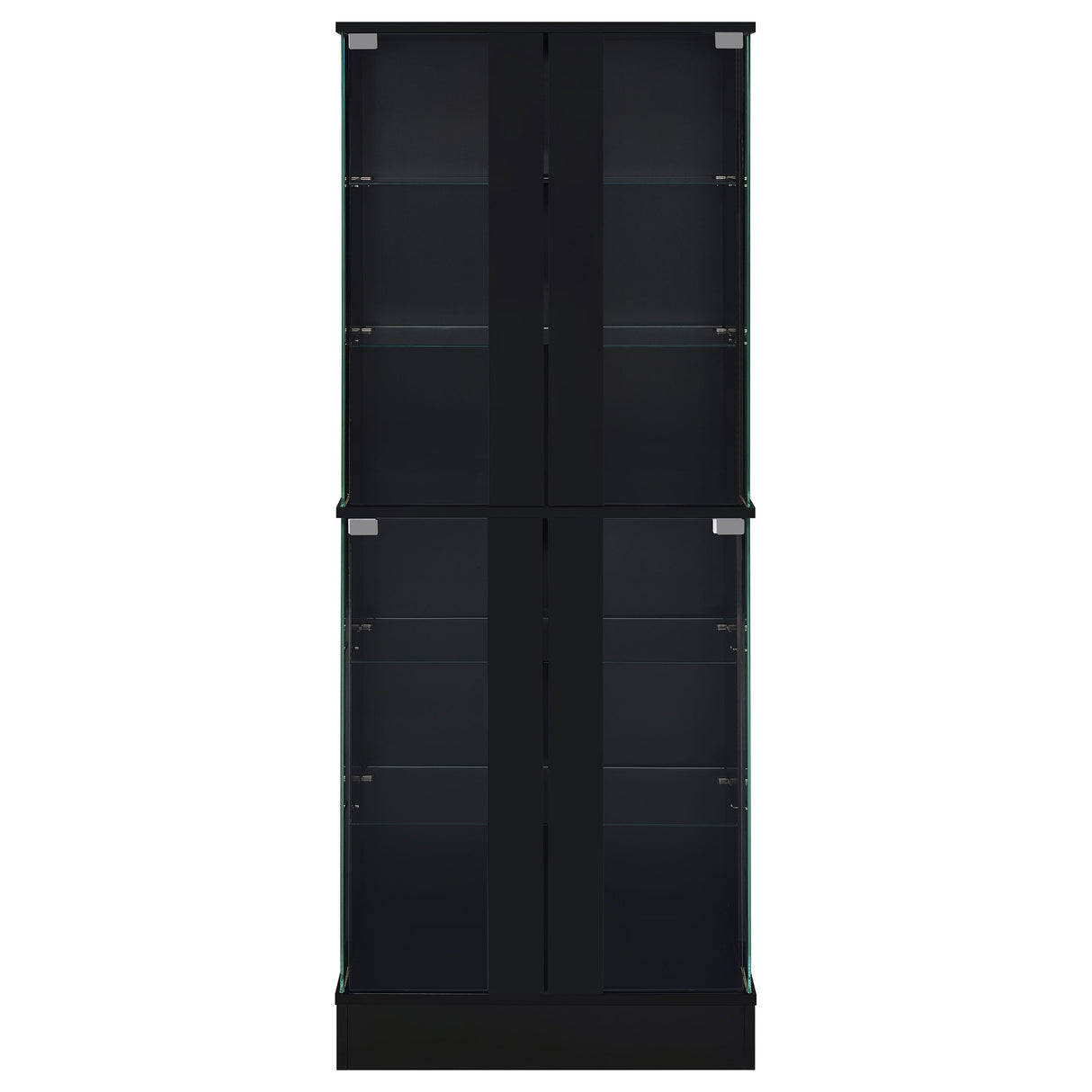 Cabra 4-Door LED Curio Display Cabinet, Black High Gloss