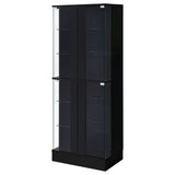 Cabra 4-Door LED Curio Display Cabinet, Black High Gloss