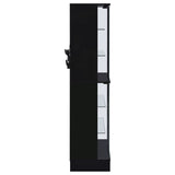 Cabra 4-Door LED Curio Display Cabinet, Black High Gloss
