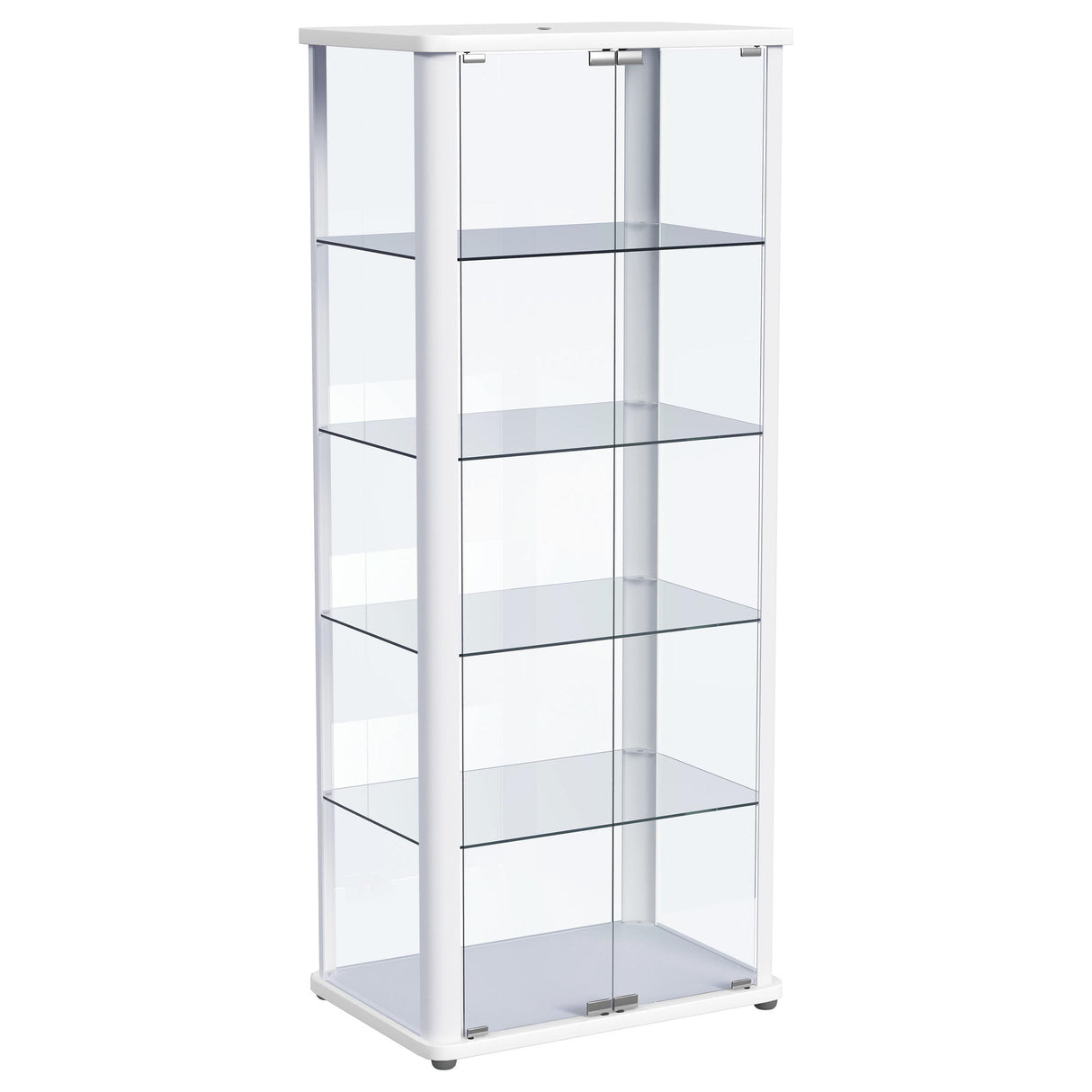 Aero 5-Shelf Curio Cabinet with LED Lighting in White
