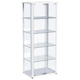 Aero 5-Shelf Curio Cabinet with LED Lighting in White