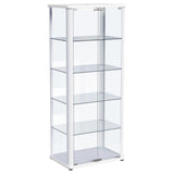 Aero 5-Shelf Curio Cabinet with LED Lighting in White