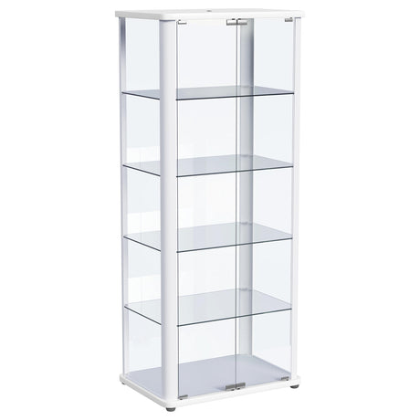 Aero 5-Shelf Curio Cabinet with LED Lighting in White