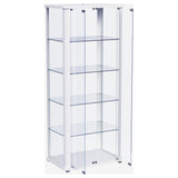 Aero 5-Shelf Curio Cabinet with LED Lighting in White