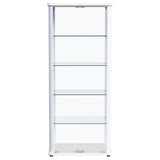 Aero 5-Shelf Curio Cabinet with LED Lighting in White