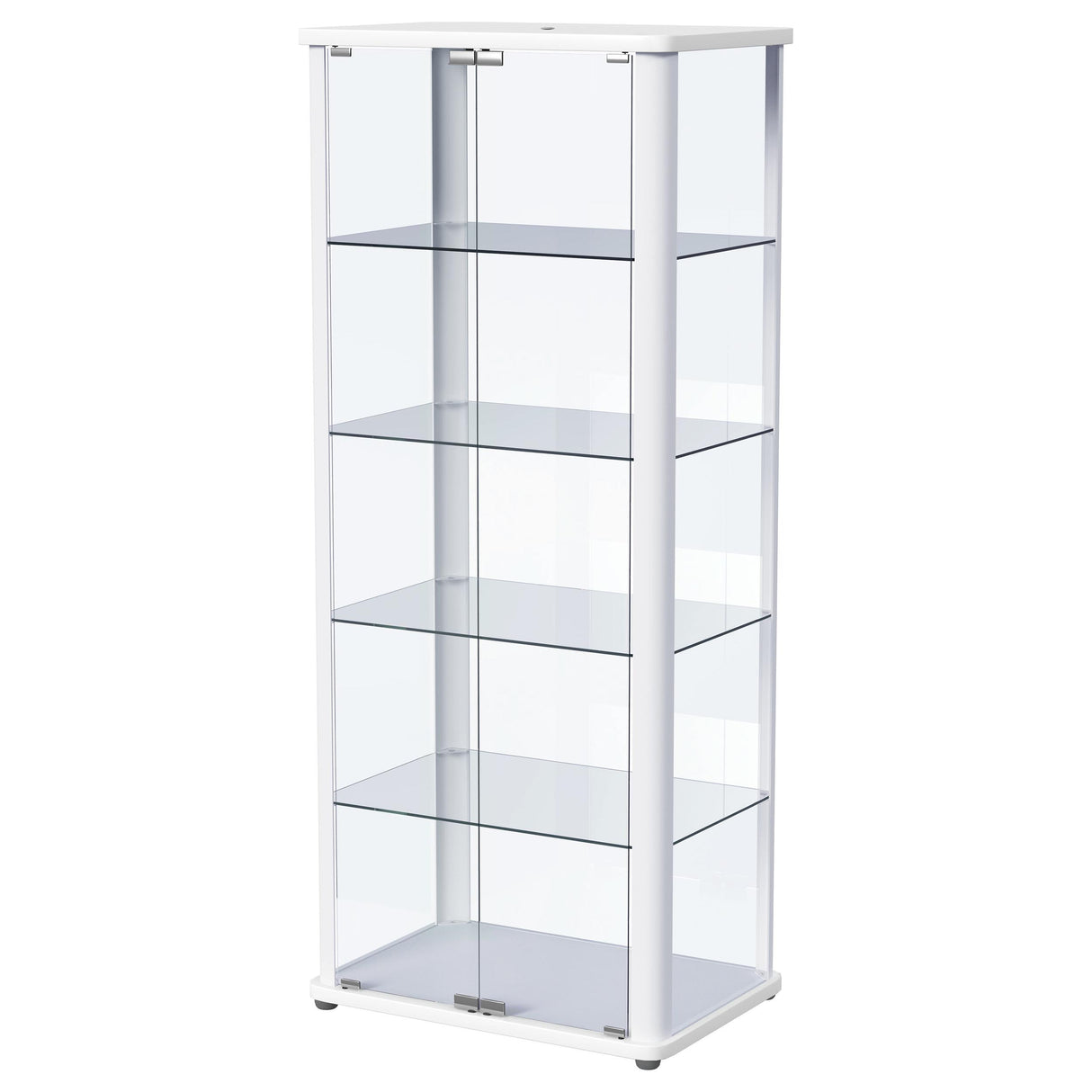 Aero 5-Shelf Curio Cabinet with LED Lighting in White