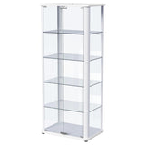 Aero 5-Shelf Curio Cabinet with LED Lighting in White
