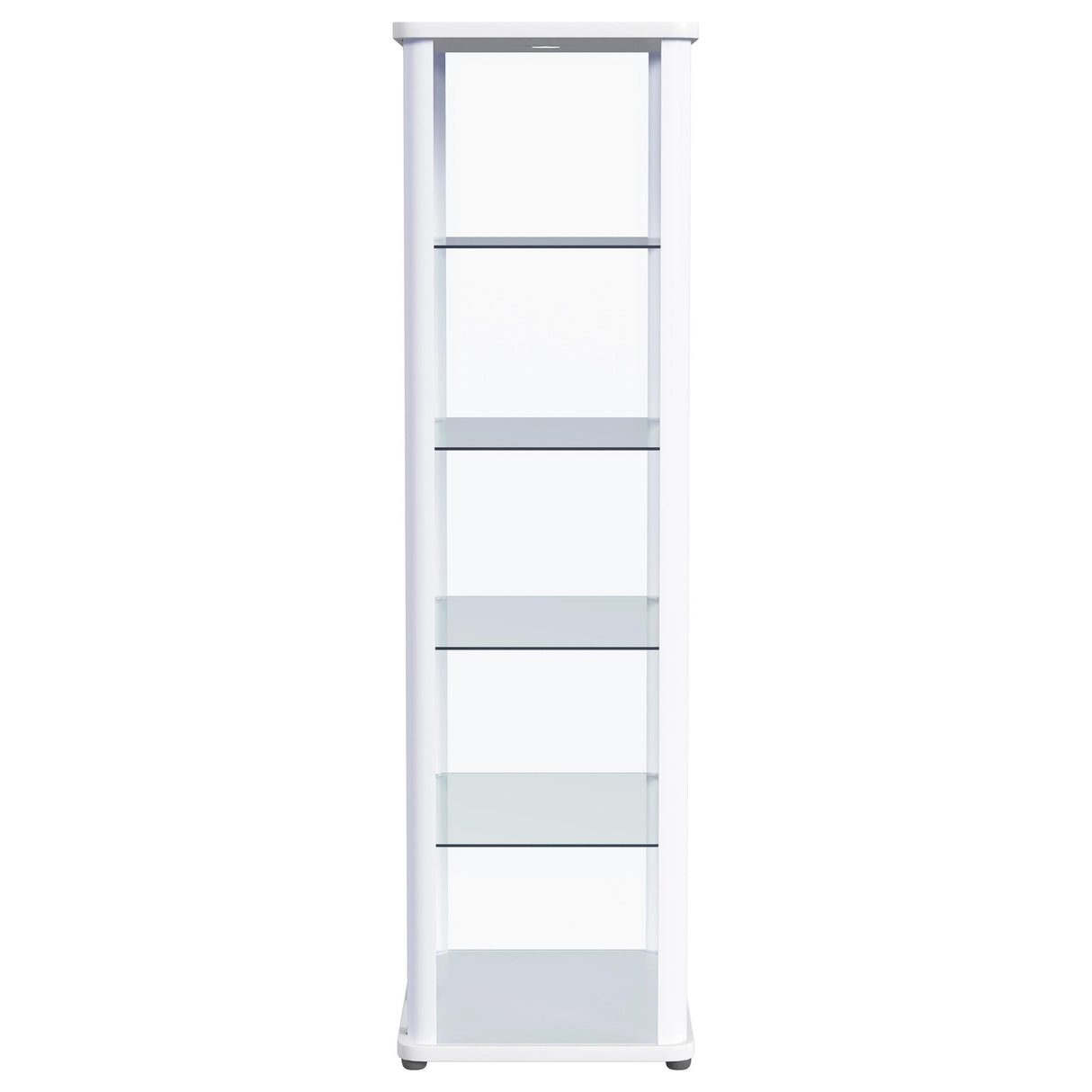 Aero 5-Shelf Curio Cabinet with LED Lighting in White