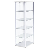 Aero 5-Shelf Curio Cabinet with LED Lighting in White