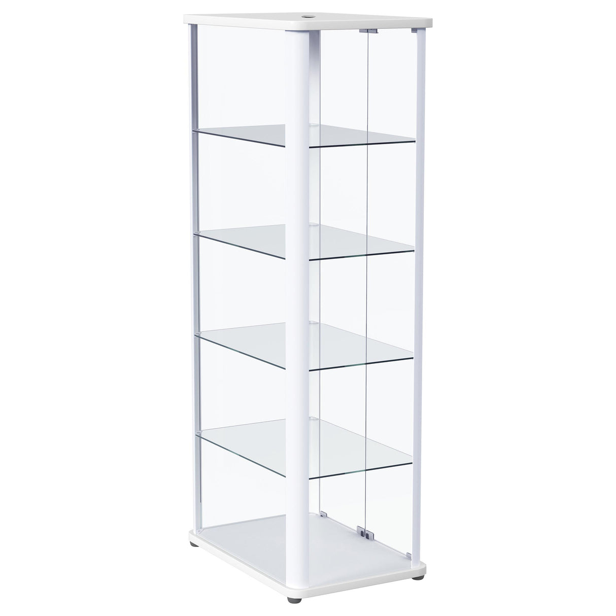 Aero 5-Shelf Curio Cabinet with LED Lighting in White