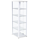 Aero 5-Shelf Curio Cabinet with LED Lighting in White