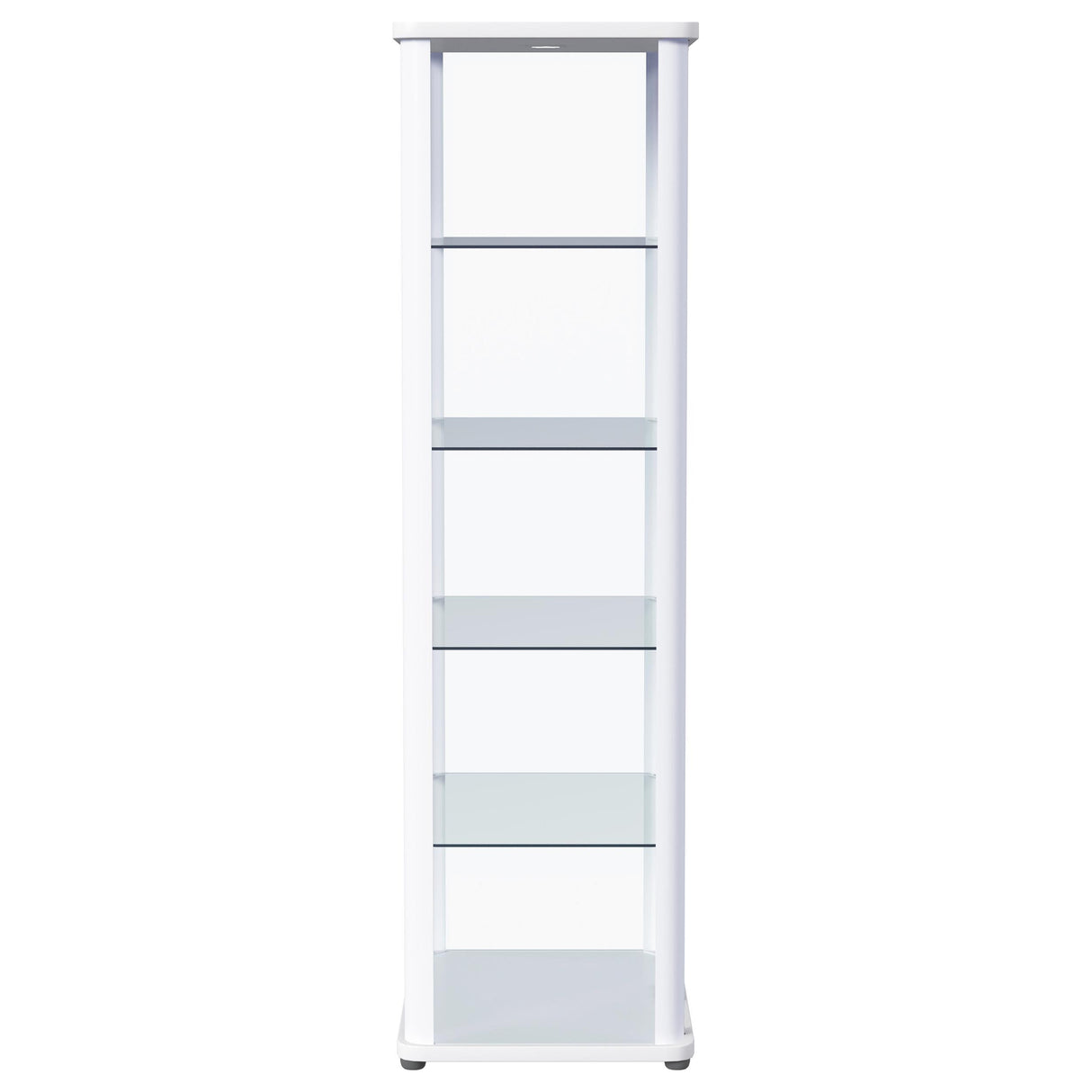 Aero 5-Shelf Curio Cabinet with LED Lighting in White
