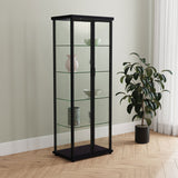 Aero Black 4-Shelf Curio Cabinet with LED Lighting