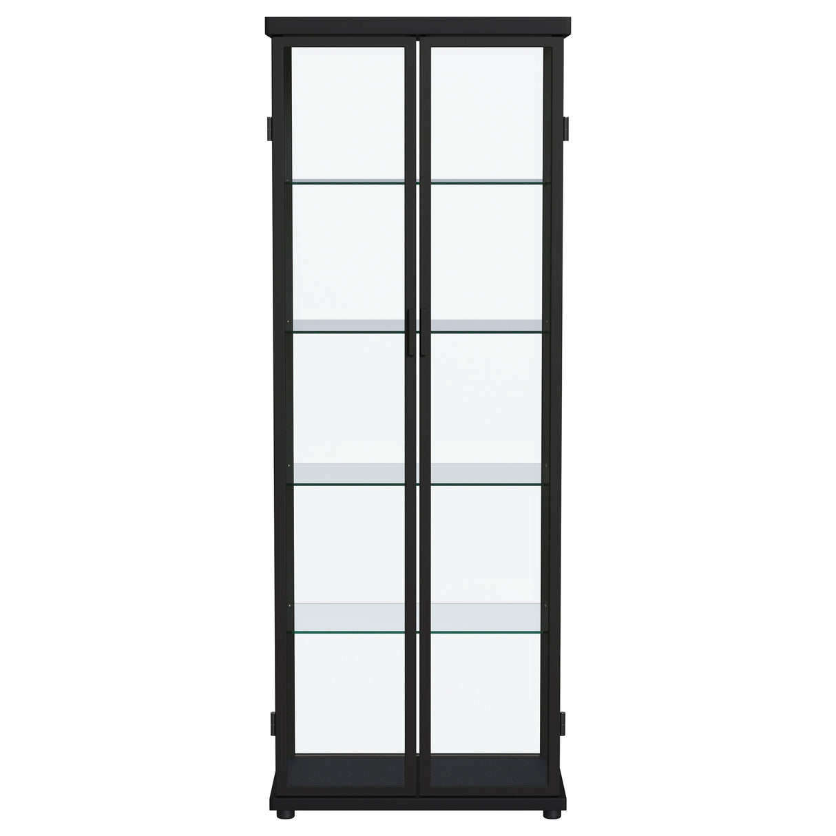 Aero Black 4-Shelf Curio Cabinet with LED Lighting