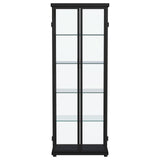 Aero Black 4-Shelf Curio Cabinet with LED Lighting