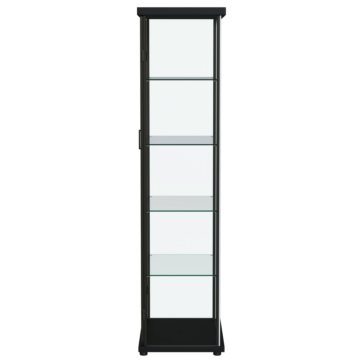 Aero Black 4-Shelf Curio Cabinet with LED Lighting