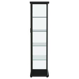 Aero Black 4-Shelf Curio Cabinet with LED Lighting