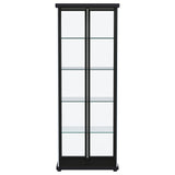 Aero Black 4-Shelf Curio Cabinet with LED Lighting