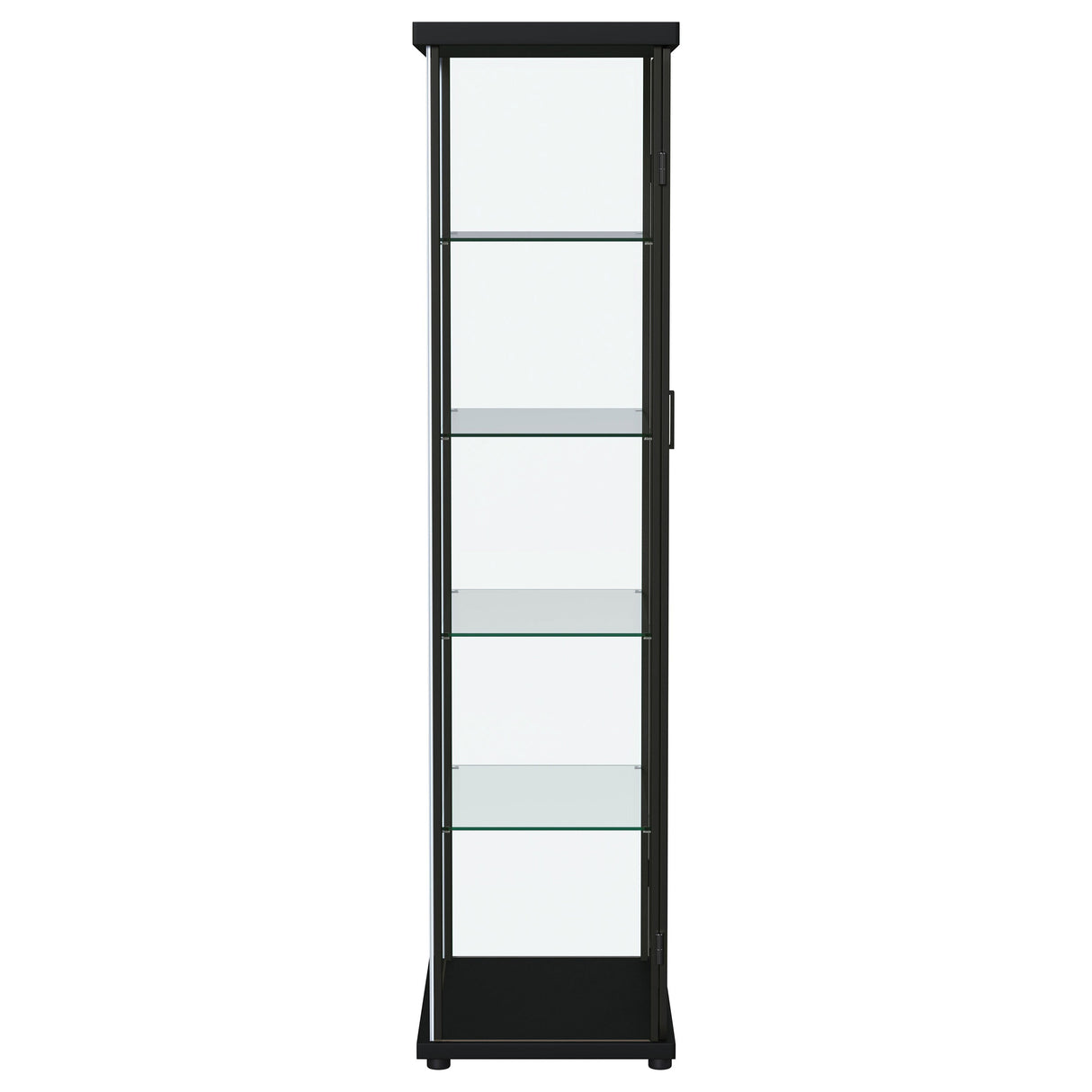 Aero Black 4-Shelf Curio Cabinet with LED Lighting