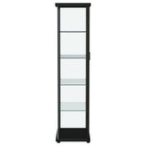Aero Black 4-Shelf Curio Cabinet with LED Lighting